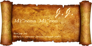 Jánosa János névjegykártya